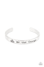 Load image into Gallery viewer, Be the change- silver cuff
